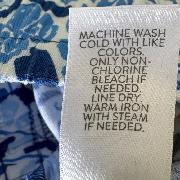 J. Jill Blue & White Paisley Wide-Leg Ankle Pants Rayon Size M Boho Chic - Picture 8 of 9